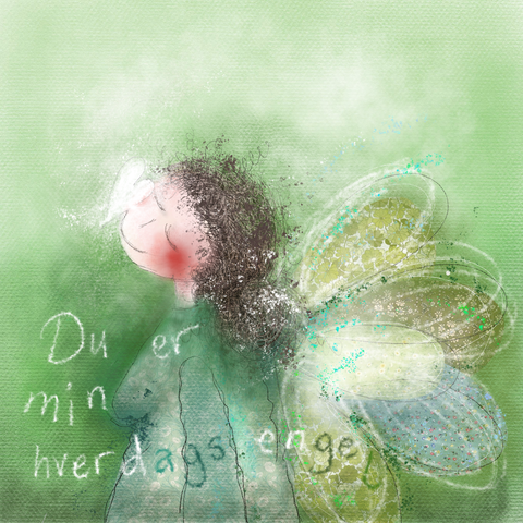Angel motif with 6 different texts to choose from