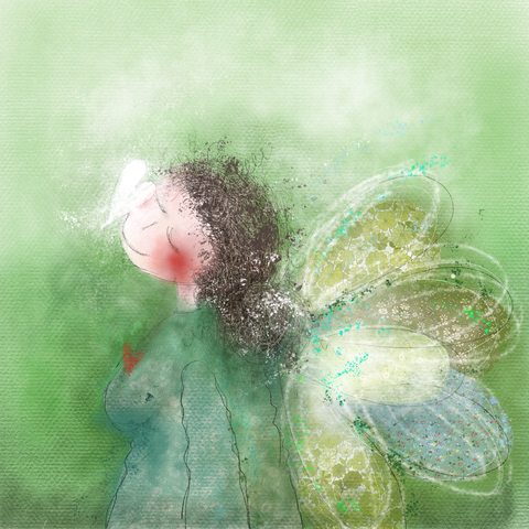 Angel motif with 6 different texts to choose from