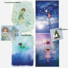  MEGA PAKKETILBUD! 4 kunsttrykk + kunstkalender + 10 julekort (21x29 cm kunsttrykk x 4) - EKSKLUSIV