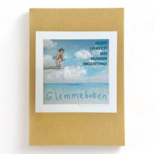  GLEMMEBOKEN NOTATBOK A6 "Hopp i havet! Jeg husker ingenting!" (signert kunsttrykk på forsiden)